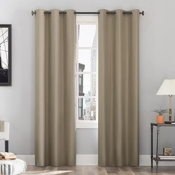 Sunzero Lichtenberg Blackout Grommet Curtain Panel Pair 54" x 54" Polyester NEW - Picture 1 of 5